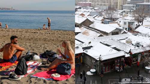 Στους 30 βαθμούς η θερμοκρασία στην Ισπανία - Δριμύ ψύχος αναμένεται στο Πεκίνο, έως και -18 το θερμόμετρο