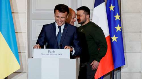 Μακρόν και Σολτς υποδέχτηκαν τον Ζελένσκι στο Παρίσι - Ζητά μαχητικά από την ΕΕ ο Ουκρανός πρόεδρος