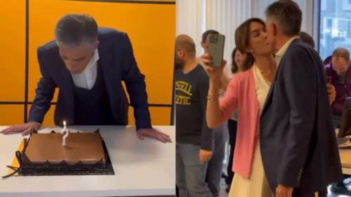 Νίκος Ευαγγελάτος: Η τούρτα έκπληξη για τα γενέθλιά του και το τρυφερό φιλί της Τατιάνας Στεφανίδου [Βίντεο]
