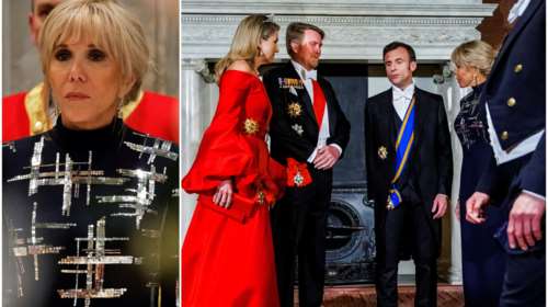 Royal δείπνο στο παλάτι: Το υπερβολικό total red της βασίλισσας Μάξιμα και το σικάτο μπλε της Μπριζίτ Μακρόν