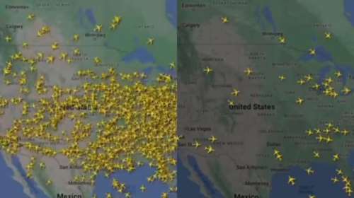 Παγκόσμιο μπλακάουτ: Εντυπωσιακό timelapse βίντεο δείχνει πώς άδειασε σταδιακά ο ουρανός των ΗΠΑ