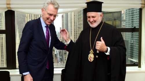 Συνάντηση Αρχιεπίσκοπου Αμερικής Ελπιδοφόρου με τον Τζέφρι Πάιατ στη Νέα Υόρκη