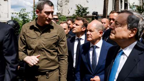 Ουκρανία: &quot;Εγκλήματα πολέμου&quot; διαπιστώνει ο Μακρόν - Επίσκεψη στο Ιρπίν με Σολτς και Ντράγκι [εικόνες - βίντεο]