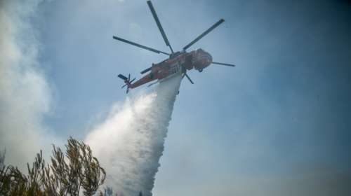 Φωτιά σε δασική έκταση στον Βαρνάβα Αττικής: Σηκώθηκε ελικόπτερο