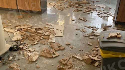 ΑΠΘ: Κατέρρευσε οροφή στην οδοντιατρική - Έσπασε καλοριφέρ απαντά ο πρύτανης [εικόνες-βίντεο]