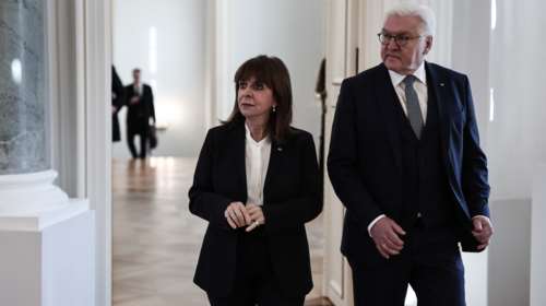 Σακελλαροπούλου: Απόλυτη σύμπνοια με τον Γερμανό πρόεδρο για την Τουρκία - Καθαρά πολιτικό θέμα οι πολεμικές επανορθώσεις