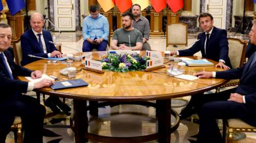 Μακρόν, Σολτς και Ντράγκι στέλνουν μήνυμα ενότητας στους Ουκρανούς: &quot;Θα τα ανοικοδομήσουμε όλα&quot;