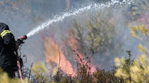 &quot;Μάχη&quot; δίνει η Πυροσβεστική: Πυρκαγιά στη Νέα Μάκρη - Διακοπές ρεύματος, ισχυροί άνεμοι στην περιοχή