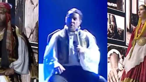 Η ανατρεπτική εμφάνιση Μαζωνάκη στο MadWalk - Τραγούδησε Σαββόπουλο με φουστανέλα [βίντεο]