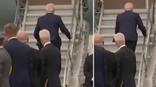 Τζο Μπάιντεν: Σκόνταψε ξανά στα σκαλιά του Air Force One - Του έβαλαν μικρότερη σκάλα για να μην πέσει [Βίντεο]