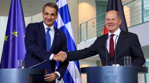 Γιατί ήρθαν πιο κοντά Αθήνα και Βερολίνο: Τι συζητούσαν επί 45&#39; Μητσοτάκης και Σολτς - Το αγκάθι του μεταναστευτικού