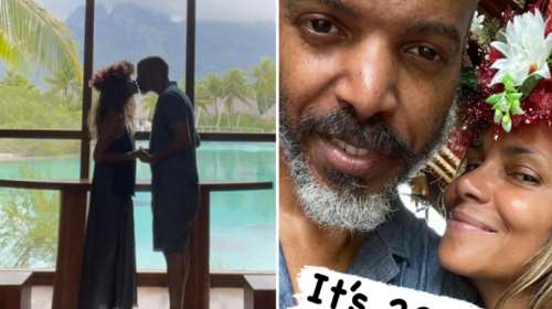 Ξυπόλητη "νύφη" με λουλούδια στα μαλλιά η Χάλι Μπέρι: Ο... γάμος σε εξωτικό προορισμό