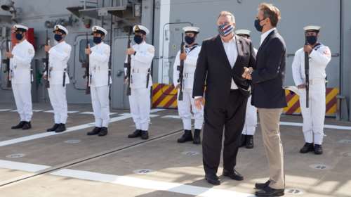 Χανιά: Στην φρεγάτα Σαλαμίς Πομπέο και Μητσοτάκης [εικόνες - βίντεο]