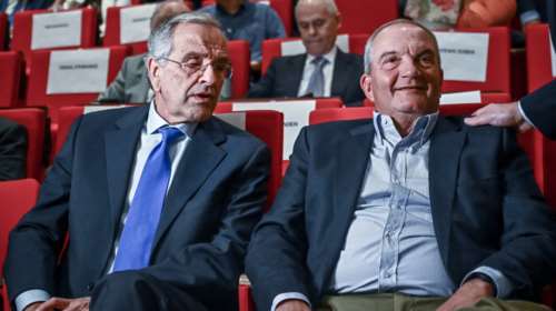 Νέα κοινή εμφάνιση Σαμαρά-Καραμανλή στην παρουσίαση βιβλίου στο Αμφιθέατρο Πινακοθήκης