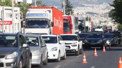 Μποτιλιάρισμα ξανά στη λεωφόρο Αθηνών λόγω έργων - Live η κίνηση στους δρόμους