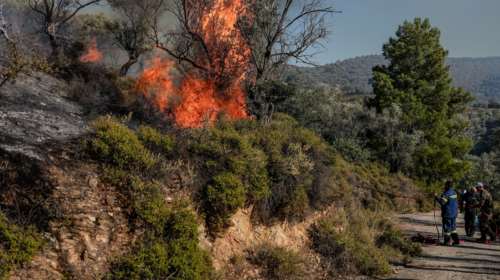 Φωτιά στη Βαρυμπόμπη: Στη μάχη και εναέρια μέσα - Διακοπή κυκλοφορίας στην Τατοΐου