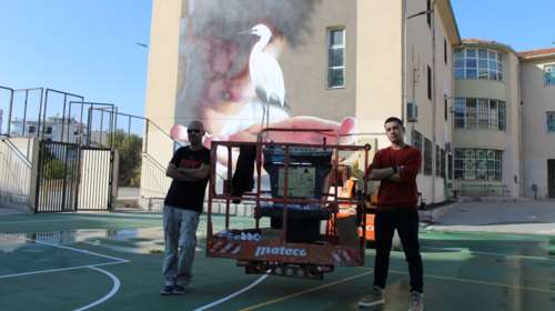 UrbanAct: Ενα εντυπωσιακό γκράφιτι στο 7ο Λύκειο Καλαμαριάς με πολλά μηνύματα [εικόνες]