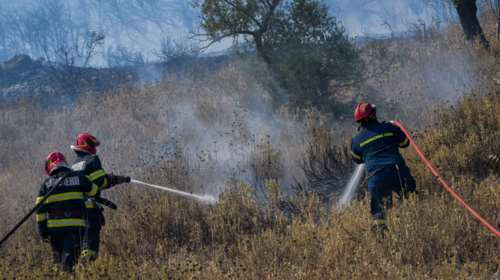 Ξέσπασε μεγάλη φωτιά στο Ηράκλειο - Άνδρας έκαιγε κλαδιά με ισχυρούς ανέμους