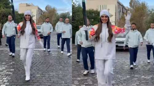 Η Κίμπερλι Γκιλφόϊλ λαμπαδηδρόμος: Ετρεξε με τη Φλόγα από την Ακρόπολη στο Καλλιμάρμαρο [βίντεο]