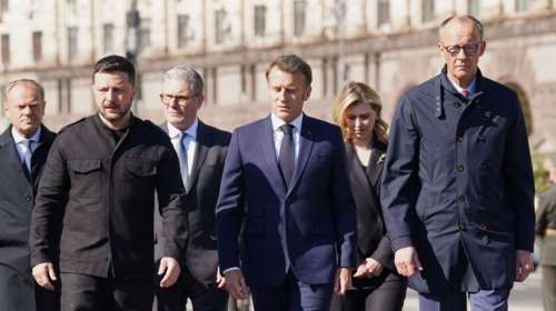 Μακρόν, Στάρμερ, Τουσκ, Μερτς στο Κίεβο - Ζητούν εκεχειρία 30 ημερών και απειλούν τη Ρωσία με νέες κυρώσεις