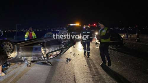 Νεκρός 44χρονος σε τροχαίο στη Θεσσαλονίκη - Το ΙΧ έπεσε σε μπάρες και κατέληξε σε ρέμα