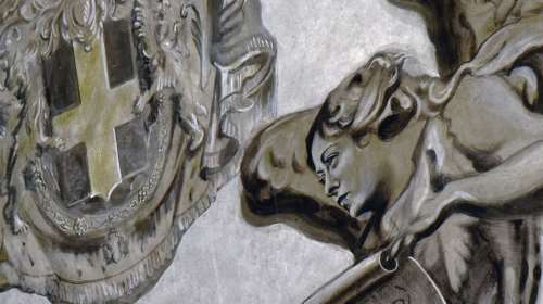 Το "πρόσωπο" της Μελόνι ζωγραφισμένο ξανά στη βασιλική San Lorenzo in Lucina της Ρώμης