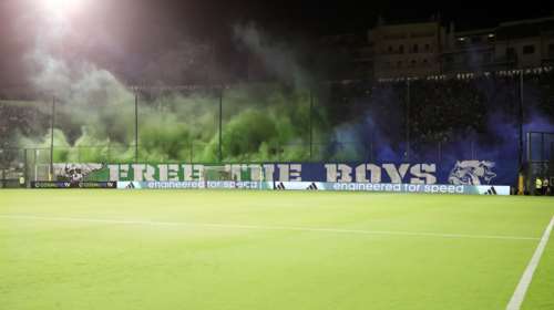 Παναθηναϊκός - ΑΕΚ: Εικόνα ντροπής με μεγάλο πανό για τους Κροάτες της Ντινάμο Ζάγκρεμπ στη Λεωφόρο - "Free the Boys" [Εικόνες]