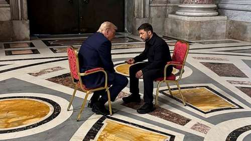 Τα 15&#39; του Τραμπ με τον Ζελένσκι στο Βατικανό - Το τετ α τετ χωρίς συμβούλους και οι σκληροί τόνοι απέναντι στον Πούτιν