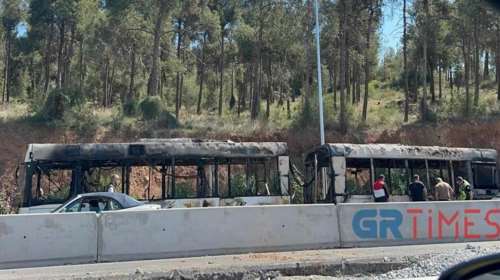 Θεσσαλονίκη: Στάχτη έγινε αστικό λεωφορείο στην Περιφερειακή Οδό [βίντεο]
