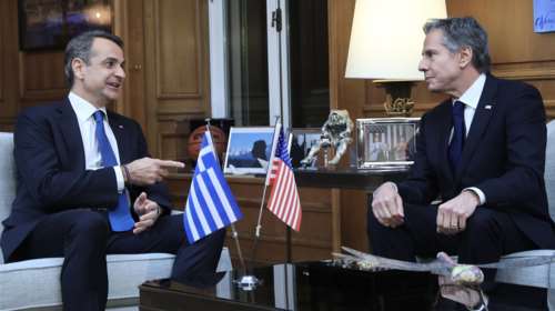 Συνάντηση Μητσοτάκη - Μπλίνκεν στο Μαξίμου: &quot;Ράγισε η καρδιά μας με την Τουρκία&quot; - &quot;Αξέχαστη η ομιλία σας στο Κογκρέσο&quot;