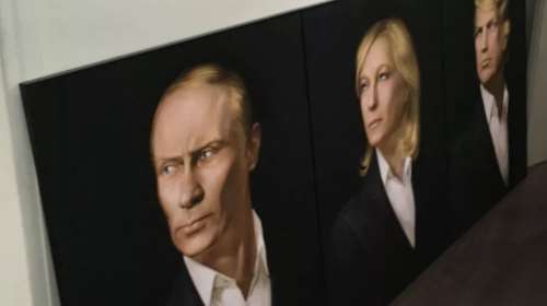 Μαρίν Λε Πεν: Το... ανησυχητικό δώρο που της είχαν κάνει - Το τριπλό πορτρέτο με Πούτιν και Τραμπ