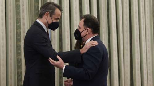 Συνάντηση Μητσοτάκη - Γεωργαντά στο Μαξίμου