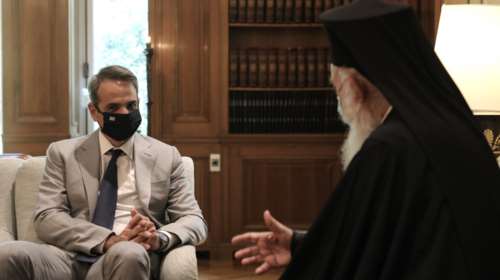 Συνάντηση Μητσοτάκη - Ιερώνυμου στο Μαξίμου