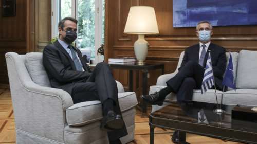 Σε εξέλιξη η συνάντηση του Κυρ. Μητσοτάκη με τον γγ του ΝΑΤΟ, Γ. Στόλτενμπεργκ