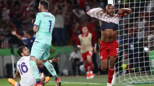 Τελικός Conference League: Το μαγικό γκολ με κεφαλιά του Ελ Κααμπί που χάρισε το τρόπαιο στον Ολυμπιακό [βίντεο]