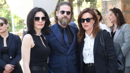 Μαριλίτα Λαμπροπούλου - Δημήτρης Λάλος: Μαζί στην κηδεία του Γιώργου Καραγιάννη, νέες φήμες για τη σχέση τους