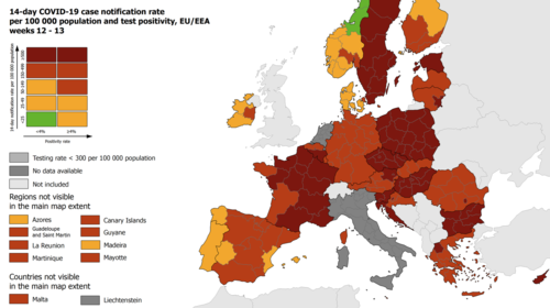 Χάρτης ECDC: Παραμένει στο κόκκινο η Ελλάδα - Στο βαθύ κόκκινο η Δυτική Μακεδονία
