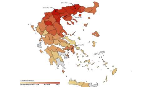 Κορονοϊός: Στη Βόρεια Ελλάδα οι περισσότεροι νεκροί - Οι οκτώ νομοί με τους περισσότερους θανάτους στη χώρα