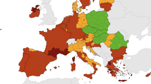 ECDC: Σε &quot;βαθύ κόκκινο&quot; Νότιο Αιγαίο, Κρήτη, Ιόνια Νησιά, Δυτική Ελλάδα και Δυτική Μακεδονία [Χάρτης]