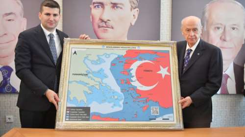 Χάρτης πρόκληση: Τα νησιά του Αιγαίου και η Κρήτη...εδάφη της Τουρκίας- Το &quot;δώρο&quot; στον Μπαχτσελί