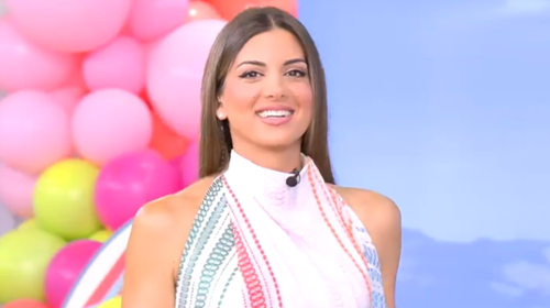 Σταματίνα Τσιμτσιλή: Κατάμαυρη με φωσφοριζέ ασύμμετρο φόρεμα στην Πάρο