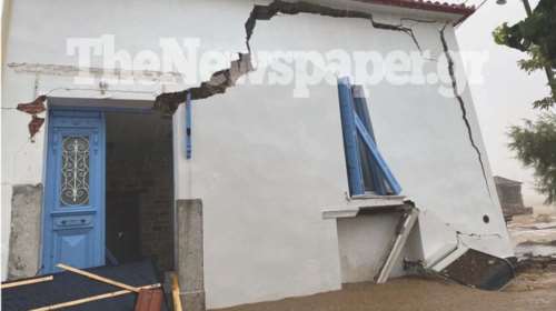 Κακοκαιρία Daniel: Συγκλονιστικές εικόνες - Σπίτι στο Πήλιο έχει κοπεί στη μέση, είναι έτοιμο να πέσει...