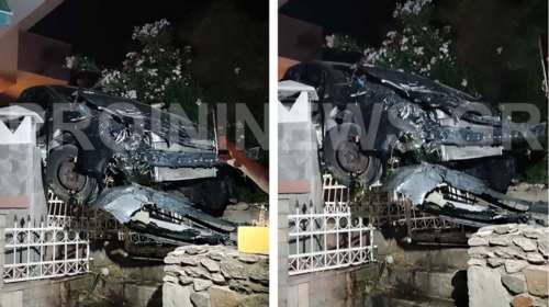 Καβάλα: Άγιο είχε οδηγός ΙΧ που έπεσε από τα 20 μέτρα και &quot;προσγειώθηκε&quot; σε αυλή σπιτιού [εικόνες]