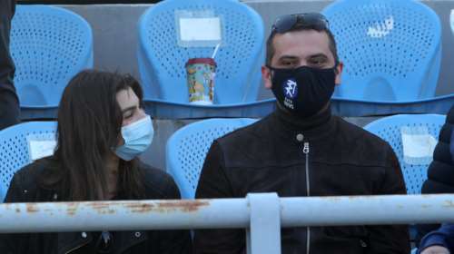 Λεωνίδας Κουτσόπουλος: Στο γήπεδο του Πανιωνίου, παρέα με την σύντροφό του Χρύσα Μιχαλοπούλου