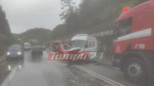 Τροχαίο με έναν νεκρό στην εθνική οδό Πατρών - Πύργου - Σφοδρή σύγκρουση βαν με ΙΧ [εικόνες]