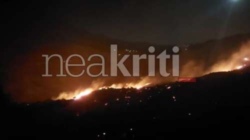 Σε ύφεση η φωτιά στο Ρέθυμνο, αλλά με διάσπαρτες εστίες - Στη μάχη ξανά τα εναέρια μέσα