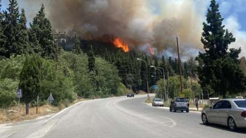 Φωτιά στην Ασπρη Άμμο Καβάλας - Σπίτια σε κοντινή απόσταση - Μήνυμα 112 για ετοιμότητα [εικόνες - βίντεο]