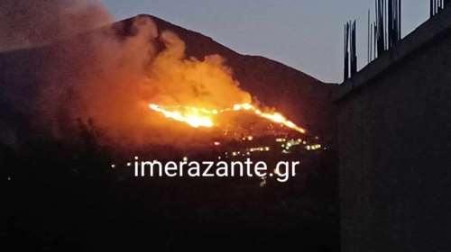 Φωτιά τώρα στη Ζάκυνθο: Καίγεται δύσβατη περιοχή στην Αγία Μαρίνα [εικόνες-βίντεο]