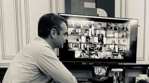 Υπουργικό εξ αποστάσεως- Μόνος στο Μαξίμου ο Μητσοτάκης παρέα με τον Γεραπετρίτη [εικόνα]