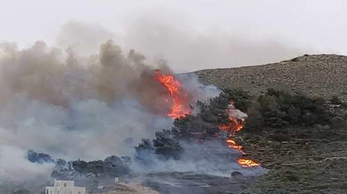 Τρεις συλλήψεις για την φωτιά στην Πάρο - Έκαιγαν ξερά κλαδιά με ανέμους 8 μποφόρ
